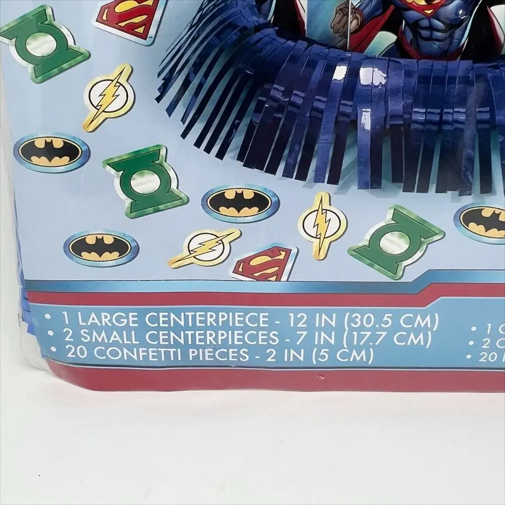 New in Package Justice League Party Table Decorating Kit 3 Pieces & Confetti